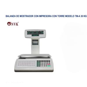 BALANZA DE MOSTRADOR CON IMPRESORA CON TORRE MODELO TM-A 30 KG