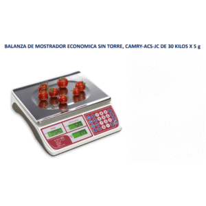 BALANZA DE MOSTRADOR ECONOMICA SIN TORRE, CAMRY-ACS-JC DE 30 KILOS X 5 g