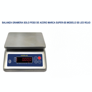 BALANZA GRAMERA SOLO PESO DE ACERO MARCA SUPER-SS MODELO SS LED ROJO